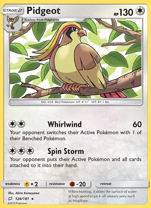 Pidgeot card in English