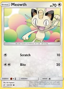 Meowth card in English