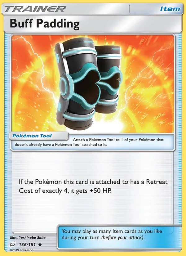 Buff Padding card in English