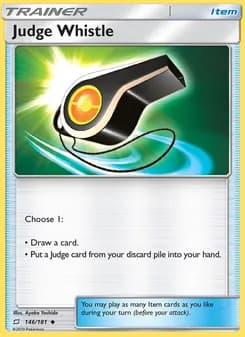 Judge Whistle card in English