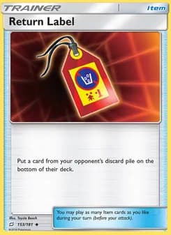 Return Label card in English