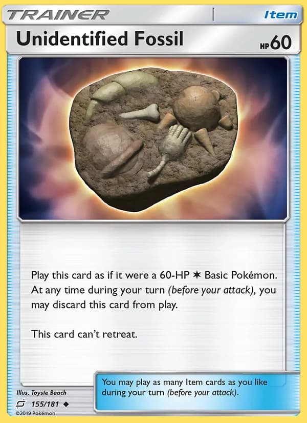Unidentified Fossil card in English