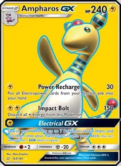 Ampharos GX card in English