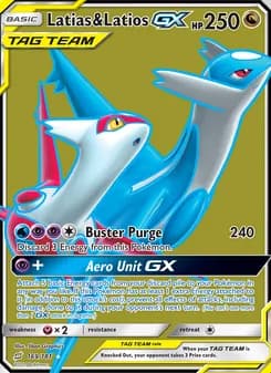 Latias & Latios GX card in English