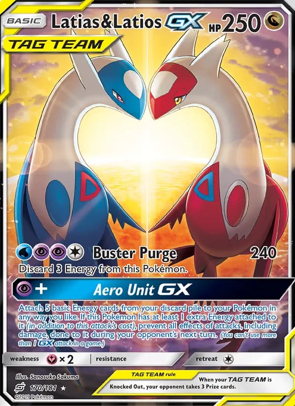 Latias & Latios GX card in English