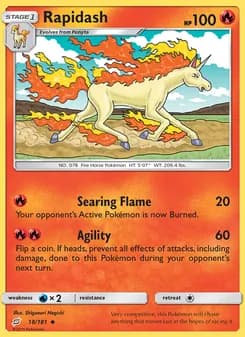 Rapidash card in English