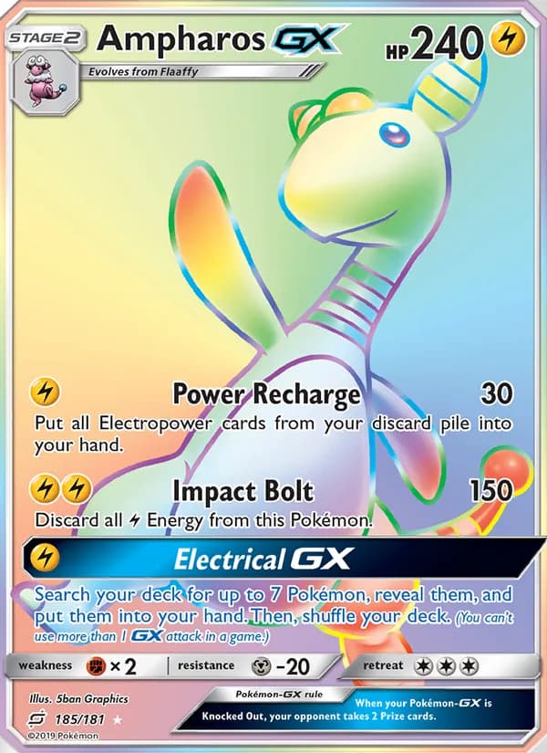 Ampharos GX card in English