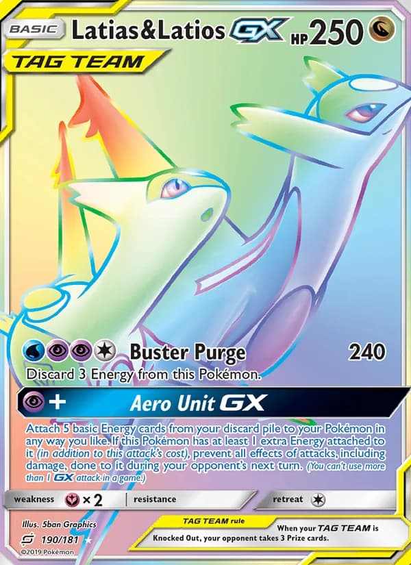 Latias & Latios GX card in English