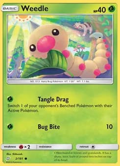 Weedle card in English