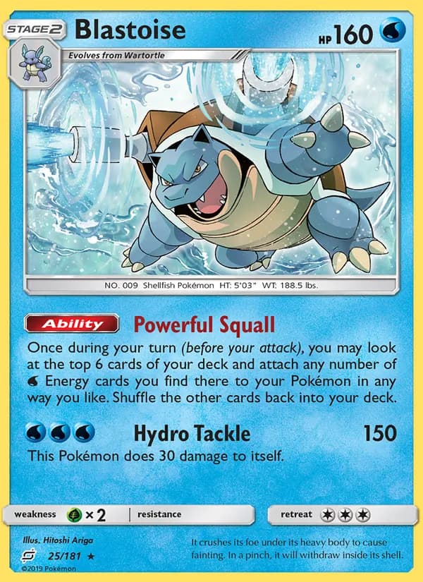 Blastoise card in English