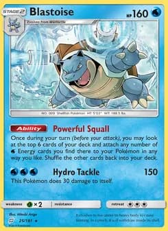 Blastoise card in English