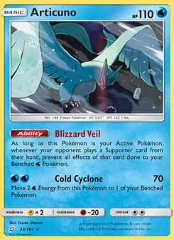 Articuno card in English