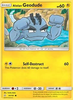 Alolan Geodude card in English