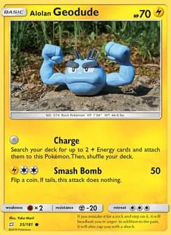 Alolan Geodude card in English
