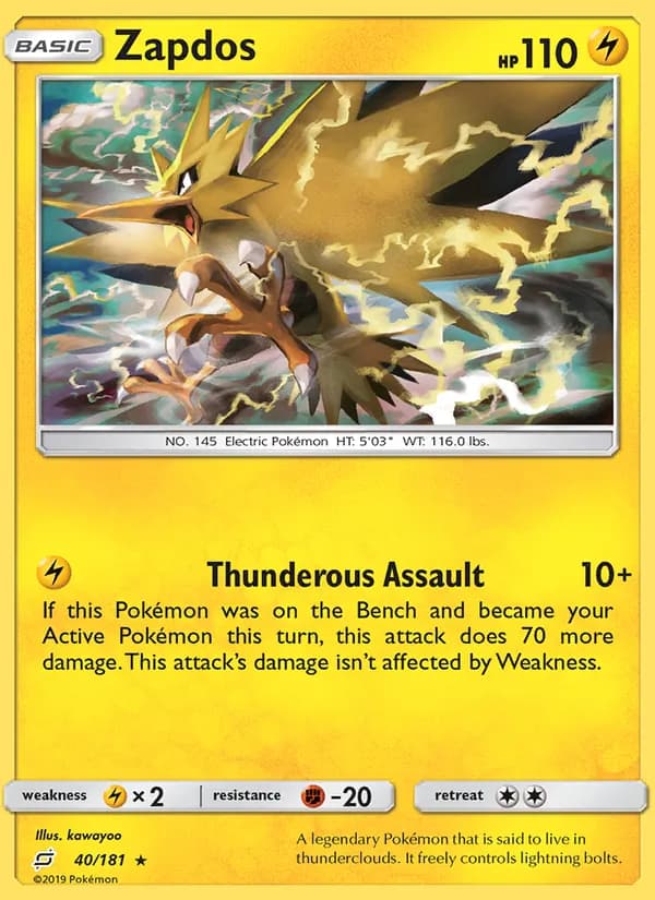 Zapdos card in English
