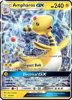 Ampharos GX card in English
