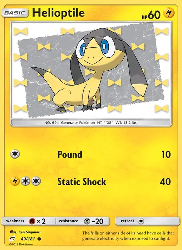 Helioptile card in English