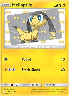 Helioptile card in English