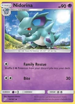 Nidorina card in English