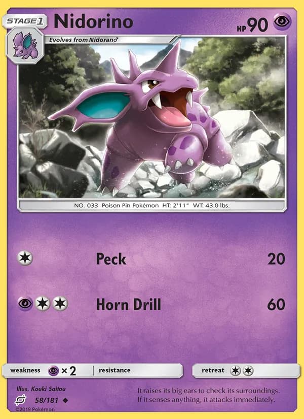 Nidorino card in English