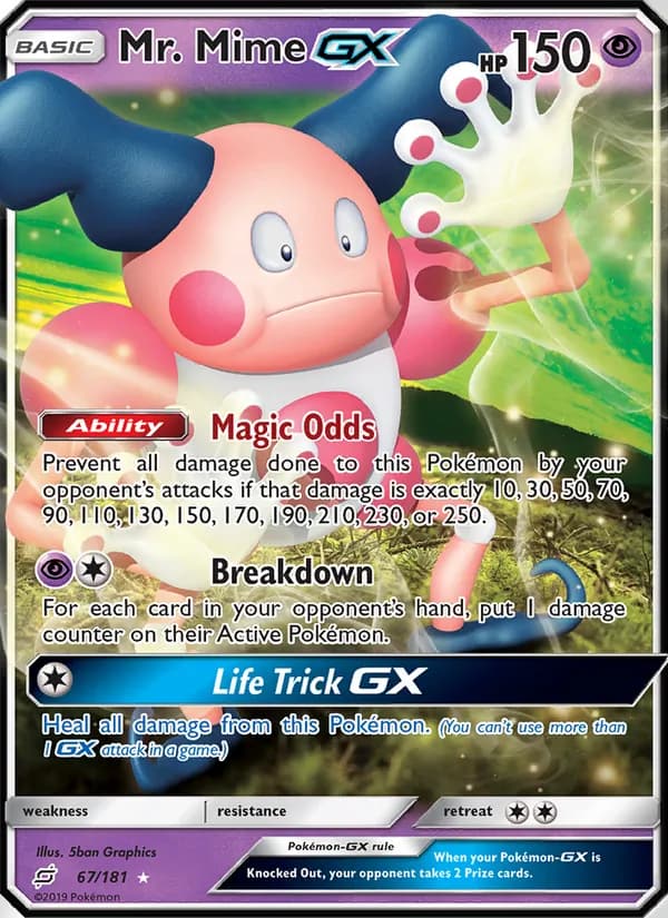 Mr. Mime GX card in English