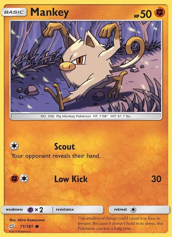 Mankey card in English