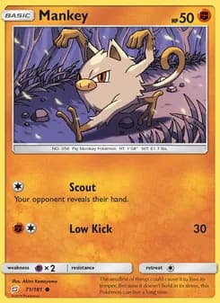 Mankey card in English