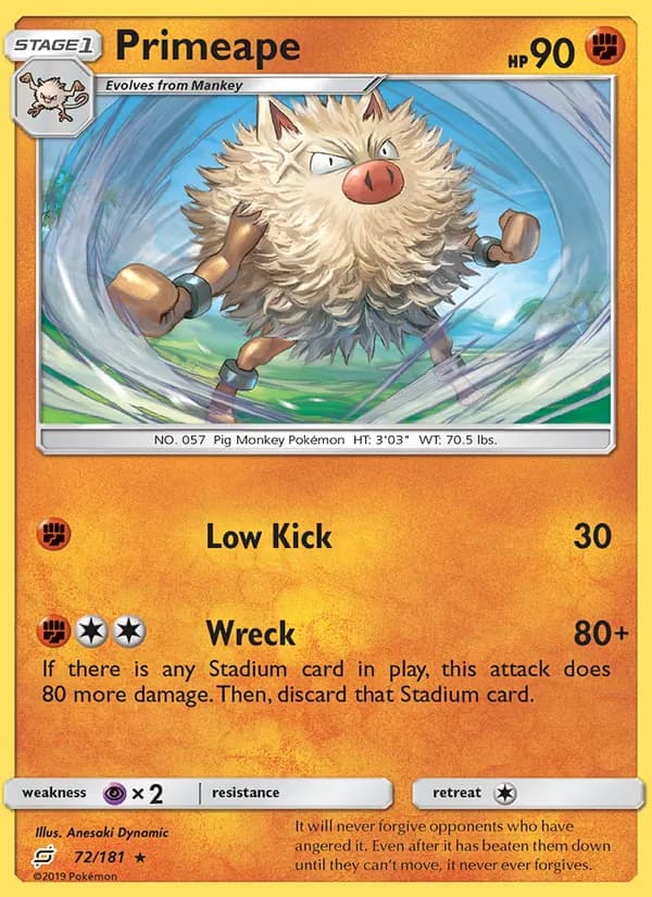 Primeape card in English