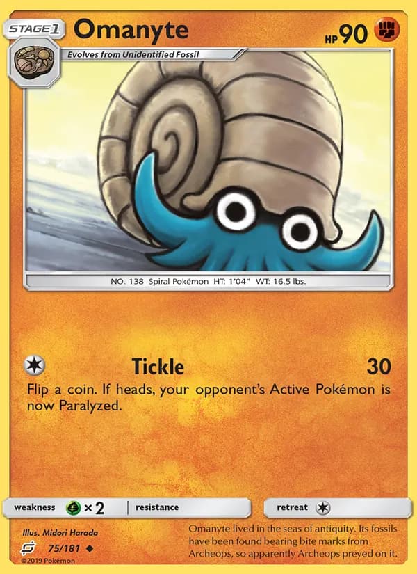 Omanyte card in English