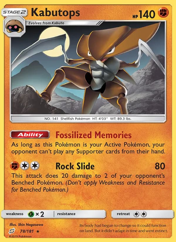 Kabutops card in English
