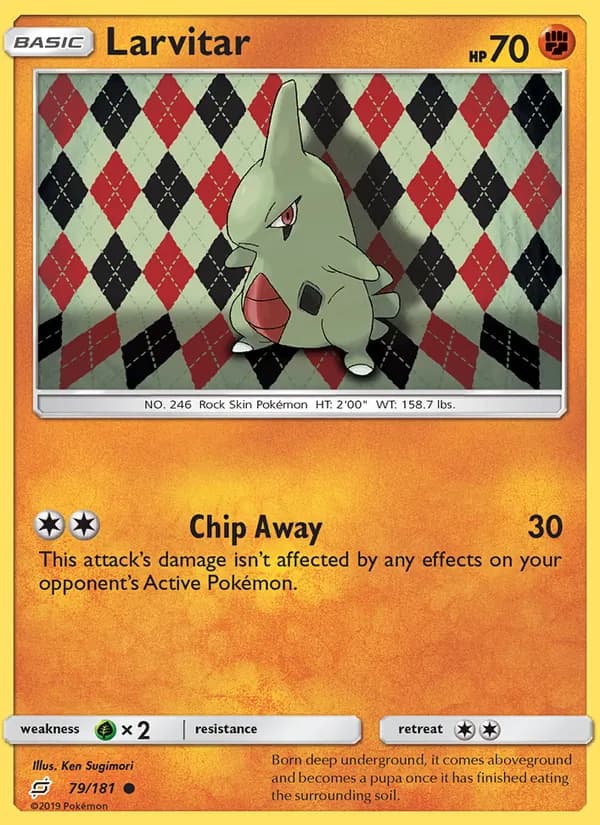 Larvitar card in English