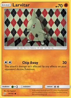 Larvitar card in English