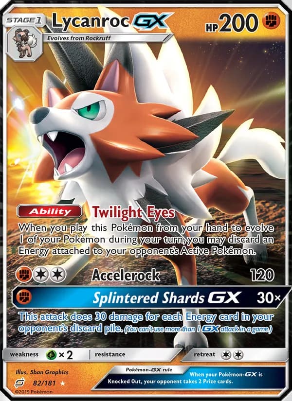 Lycanroc GX card in English