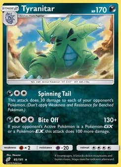 Tyranitar card in English