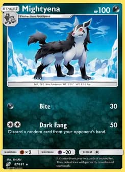 Mightyena card in English