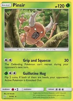Pinsir card in English