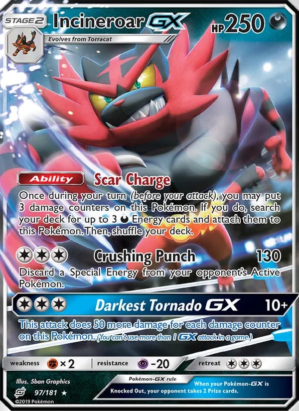 Incineroar GX card in English