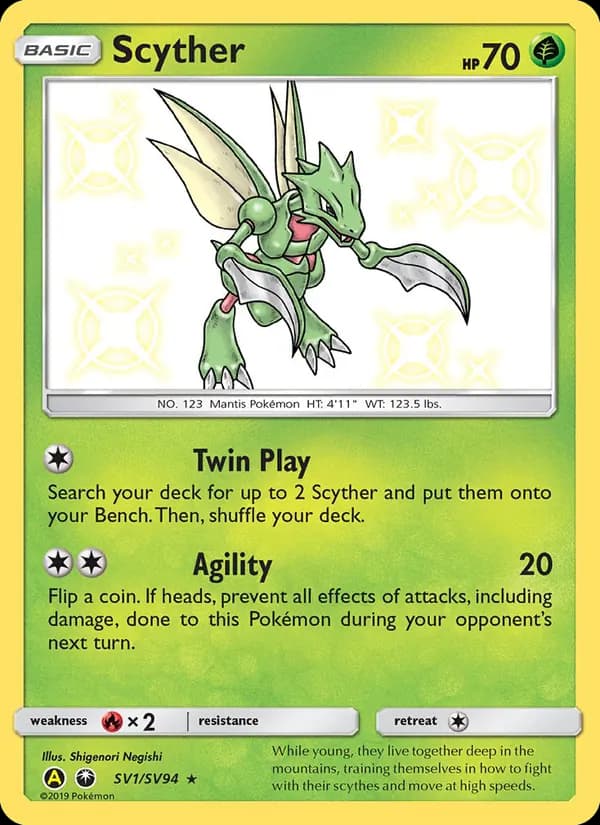 Scyther card in English