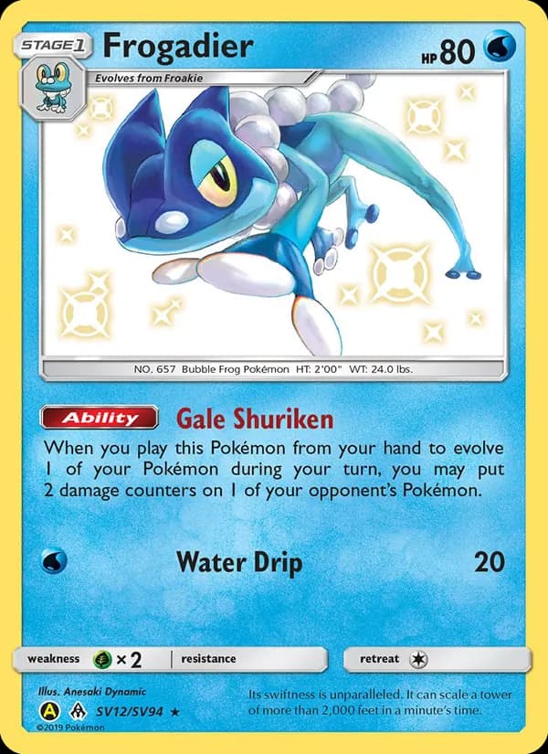 Frogadier card in English