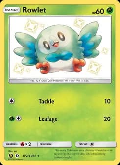 Rowlet card in English