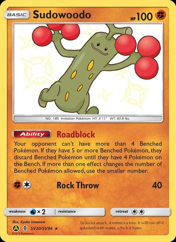 Sudowoodo card in English