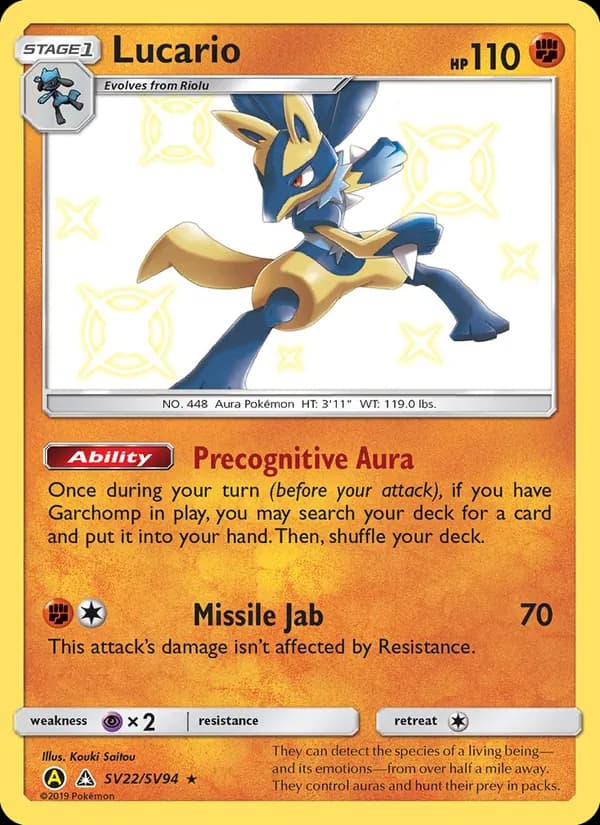 Lucario card in English
