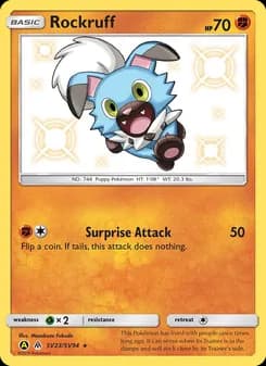 Rockruff card in English