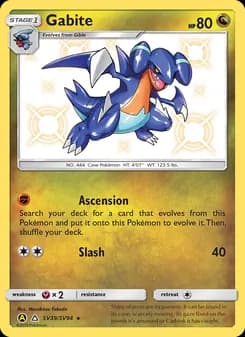 Gabite card in English