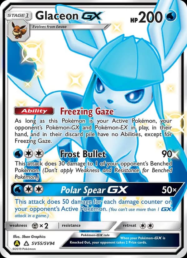 Glaceon-GX card in English
