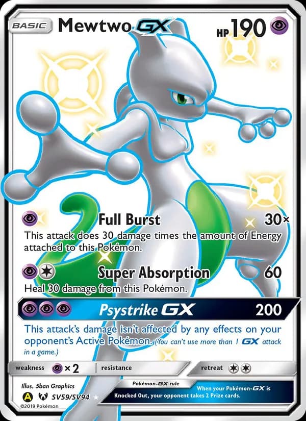 Mewtwo-GX card in English