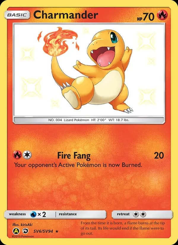 Charmander card in English