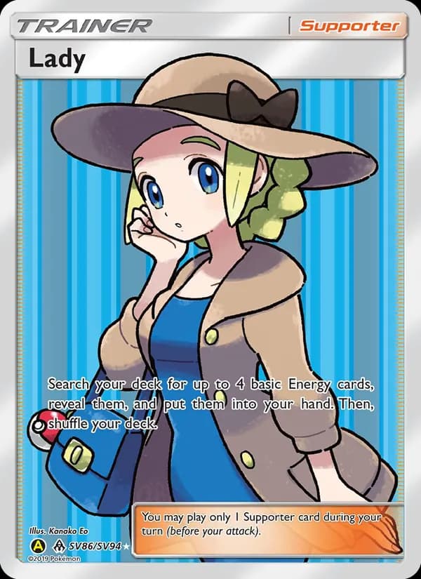 Lady card in English