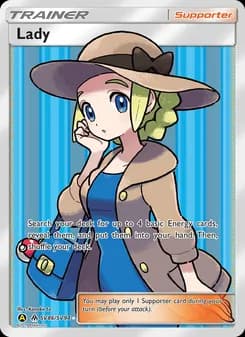 Lady card in English