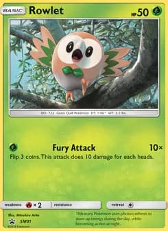 Rowlet card in English